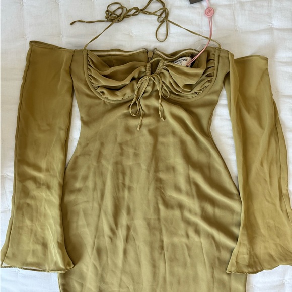 House of CB London NWT XS Olive Halter Midi Dress - Picture 11 of 16